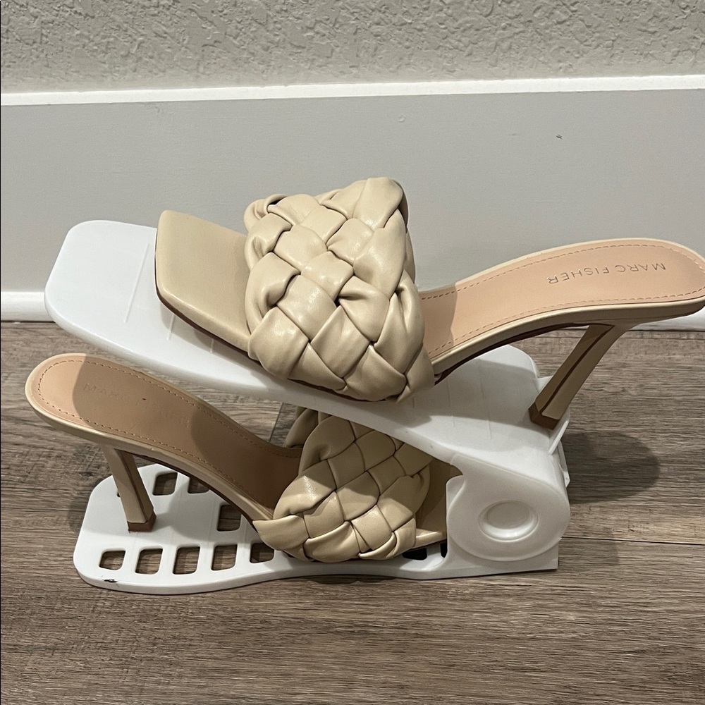 Gently Used Marc Fisher Woven Tan Heeled Sandals